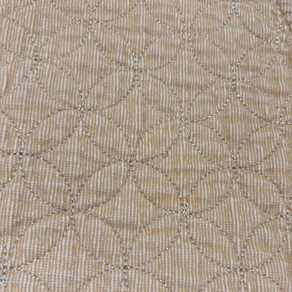 Eddie Bauer Wm’s Corduroy Quilted Floral Lined Zip Vest In Tan Sz L - Picture 4 of 10